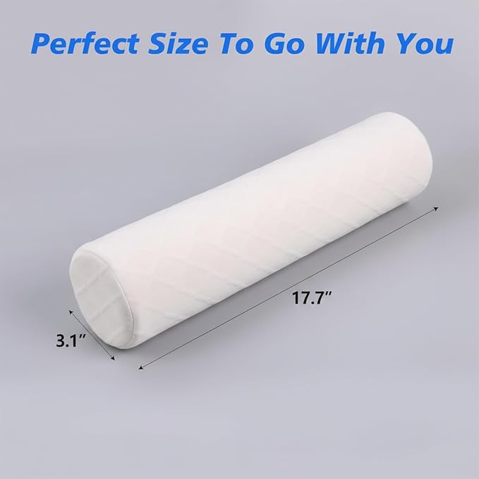 Cervical Memory Foam Neck Roll Pillow Comfortable Breathable(3.1) | Neck Support Pillows for Sleeping 3.1in H Small Round Circle Pillow Cylinder Pillows for Back Lumbar Leg Yoga Pain Relief