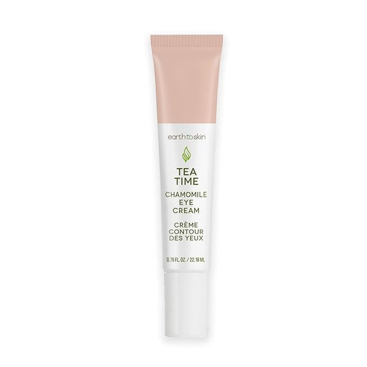 Earth To Skin Tea Time Chamomile Under Eye Cream for Puffiness - Hydrating Eye Bags Treatment with Vitamin C and Vitamin E, Jojoba Oil and Squalane to Smooth and Refresh Delicate Eye Area - 0.75 fl oz
