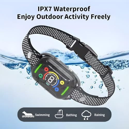 Smart Bark Control Collar, New Upgraded Color Screen, No Bark Control Anti-Barking Dog Bark Collar, Waterproof, Rechargeable, Multifunction and Safe.
