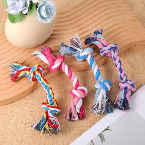 48 Pcs Dog Toys Bulk, 6.7-Inch Dog Rope Toy for Small Medium Dogs, Cotton Puppy Chew Rope for Teething, Tug of War, Dental Health, Interactive Ropes Toys for Dogs, Aggressive Chewers
