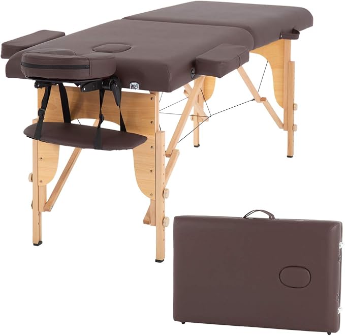 BestMassage Massage Bed Portable Massage Table 24 Inch Wide Lash Bed Height Adjustable 2 Folding Spa Table with Non-Woven Bag for Spa Footmassage Facial CareSpa Tattoo