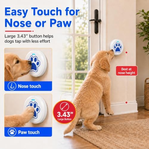 ChunHee Bells for Dog Training to Go Outside - Dog Door Bell with 36 Custom Sounds | Bell for Dogs to Ring to Go Potty | 5 Adjustable Volume(0-115dB) | Teach Puppies to Signal to Go Outside