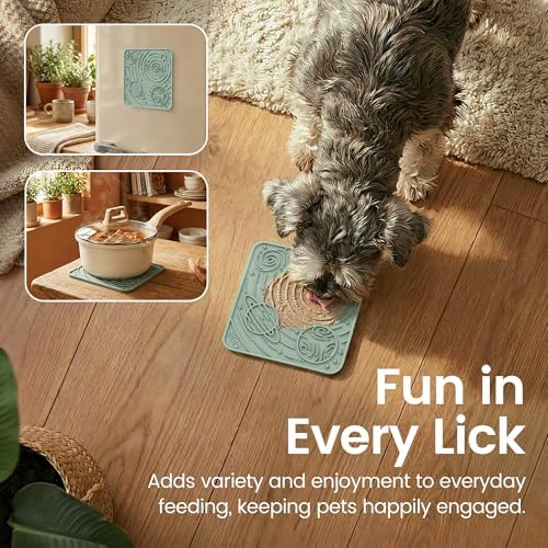 OHMO Lick Mat for Dogs&Cats, Space Pattern, Small, 2pcs, Camo&Sage Green