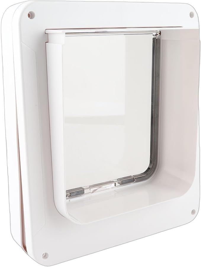GOWENIC Smart Cat Door, Automatic Cat Flap with Collar Activated, Pet Door for Indoor Outdoor, Easy Installation Pet for Home