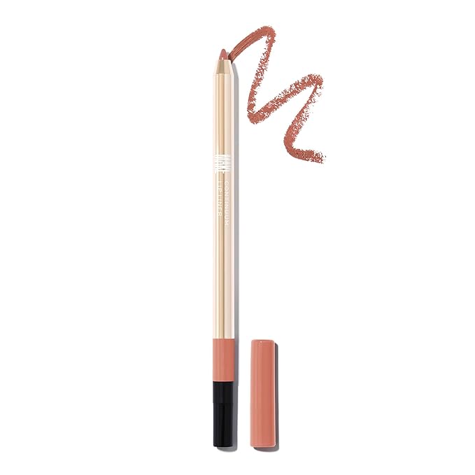MAKE Beauty Continuum Lip Liner – Long Lasting Creamy Liner with Velvet Matte Finish – Includes Built-In Sharpener and Blending Brush – Highly Pigmented Neutral Nude Lip Color – Shade, Atmospheric