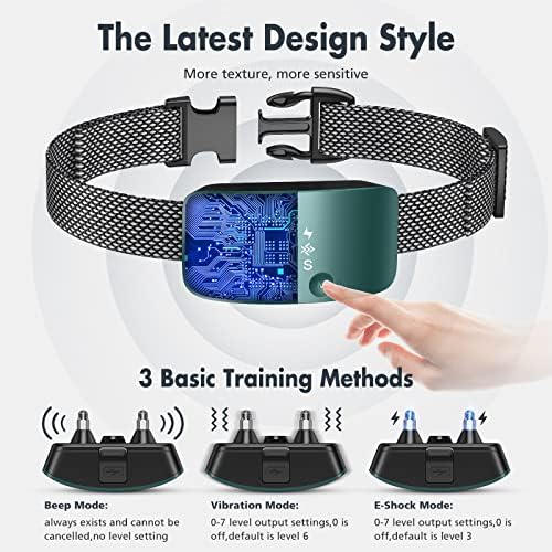 NBJU Bark Collar for Dogs,Rechargeable Anti Barking Training Collar with 7 Adjustable Sensitivity and Intensity Beep Vibration for Small Medium Large Dogs (Blackish Green)