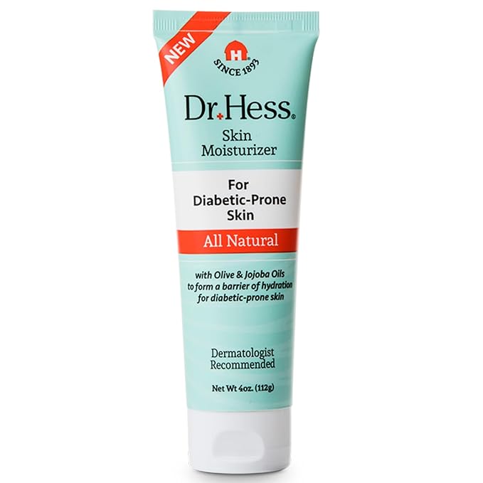Dr. Hess Skin Moisturizer For Diabetic Prone Skin, Relief Moisturizing Body Lotion with Lanolin, Beeswax, Jojoba Oil & Olive Oil, Moisturizer for Dry, Itchy, Rough & Bumpy Skin, 4oz
