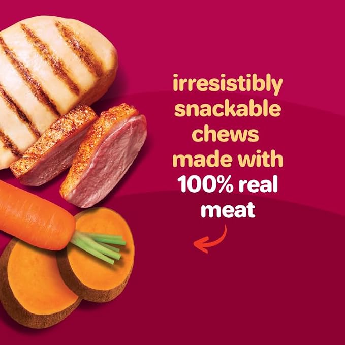 Oinkies Hearty Kabobs Rawhide‑Free Dog Treats, 18 Count