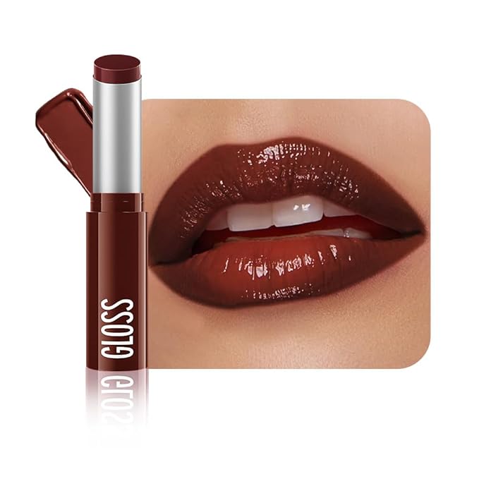 Dark Brown Honey Tinted Lip Stain Lip Balm Lip Gloss Lipstick, Sheer Hydrating Lip Stains Tint, Moisturizing Lip Color for All Skin Tones, Nourishing Lip Balm with a Hint of Natural Black Cherry