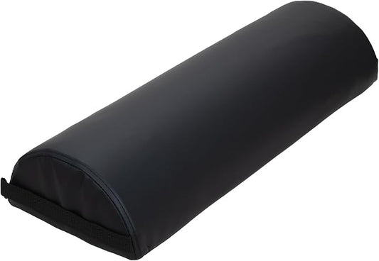 ForPro Premium Jumbo Half-Round Bolster Pillow for Massage and Yoga, Oil and Stain-Resistant, 9”W x 4.5" H x 26”L, Black