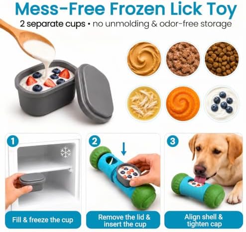 Interactive Frozen Dog Treat Dispensing Enrichment Puzzle Chew Toy
