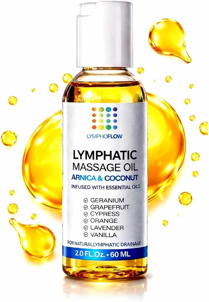 Lymphatic Drainage Massage Oi for Massage Therapy - Arnica and Coconut Oil for Manual Lymph Drainage & Post Surgery Recovery for Liposuction, 360 Lipo, BBL,Tummy Tuck, Lymphedema, Lipo Foam-2.0 oz