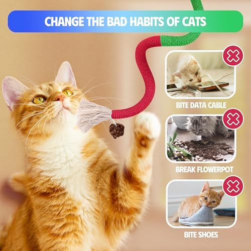 Silvervine Sticks Cat Chew Toys for Indoor Cats Dental Care Teeth Cleaning, Natural Kitten & Cat Teething Toys for Health, Catnip Toys Cat Chew Rope Suitable for All Breeds of Aggressive Chewers Cat
