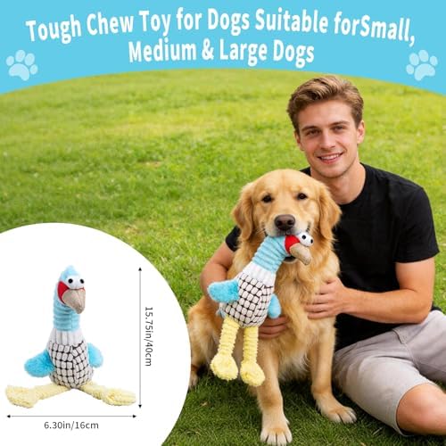 Blue Turkey Dogs Squeaky Plush Toys for Chewers