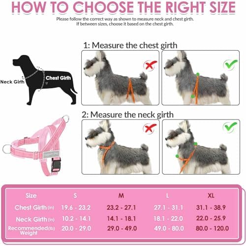 Lukovee No Pull Dog Harness and Leash Set, Soft Padded for Large Medium Dog