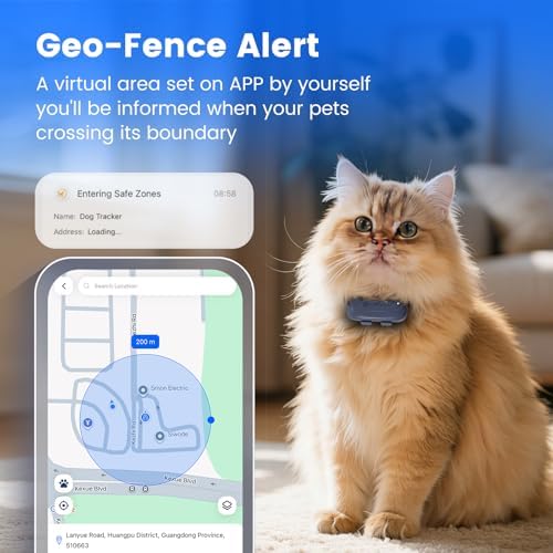 SEEWORLD Pet GPS Tracker for Dogs Cats, Real-Time Location Tracker with IP67 Waterproof, Geo-Fence, Activity Sleep Monitoring, 10 Days Battery Life, Lightweight for All Collars, Subscription Required
