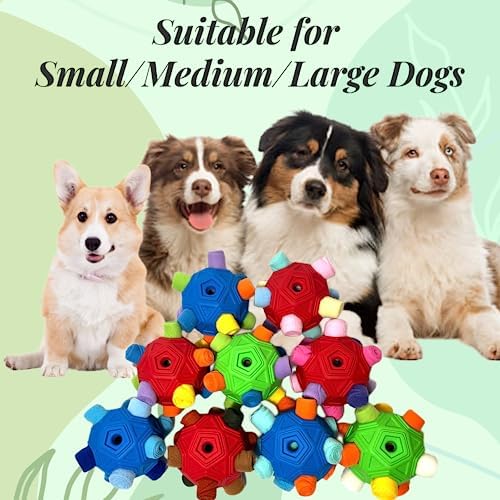 Interactive Snuffle Ball for Dog Toys Unbreakable Upgrade Ball Toy | Dog Puzzle Toys Foraging Snuffle Mat Puppy Dog Treat Dispenser Slow Feeder Toys for Small Medium Large Dog (Blue)