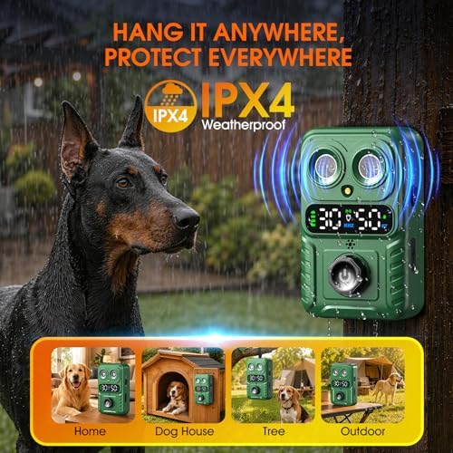 Automatic Bark Box,Smart Dog Bark Deterrent Device,Anti Barking Device for Dogs Stop Neighbor’s Dog Barking,Ultrasonic Bark Control Box with 2X Emitters