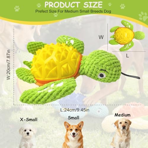 Squeaky Plush Turtle Dog Toy – Interactive Chew & Cuddle