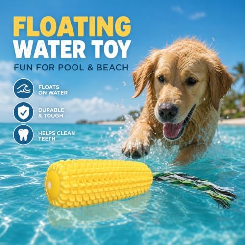 Corn-Shaped Dog Chew Toys for Aggressive Chewers, Tough Durable Squeaky Puppy Teething Toys, Interactive Dog Toys for Small Medium Large Breed Dogs for Anxiety Relief