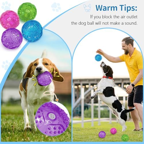 RICHIE Ultra Durable Squeaky Dog Balls 3 Inch for Large Medium Dogs, Tough Chew Toys for Aggressive Chewers, Floating Fetch Balls for Pool Play, Teeth Cleaning Dog Toys 3 Pack Red + Green + Green