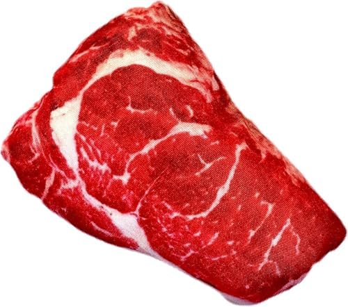 Realistic Food Steak Plush Dog Squeaky Toy, Soft Food Shape Pet Chew Toy for Small Medium Dogs and Non-Aggressive Chewers, Puppy Teeth Clean Chew Toys