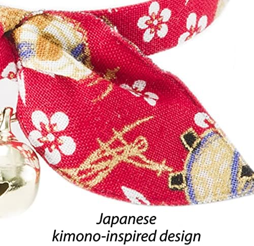 Necoichi Kimono Ribbon Cat Collar (Red)