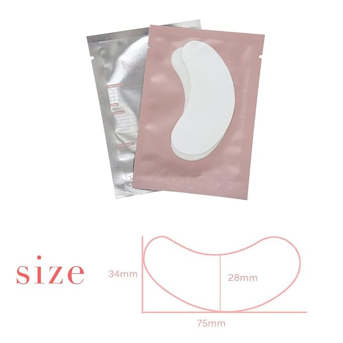 myaokue-up 100 Pairs Set, Under Eye Pads for Eyelash Extensions Lint Free Eye Gel Patches Premium Collagen Lash Pad Eye Mask Makeup Tools, Pink