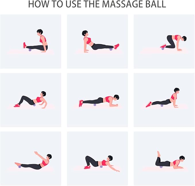 Hard Peanut Massage Ball, Double Lacrosse Massage Ball. Deep Tissue Massager Mobility Roller for Physical Therapy Myofascial Release Trigger Point Muscle Relax Pain Relief Acupressure (Purple)
