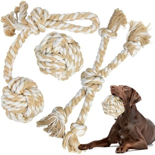 TwoEar Dog Rope Toys for Large Dogs - 3 Pack Dog Chew Toys