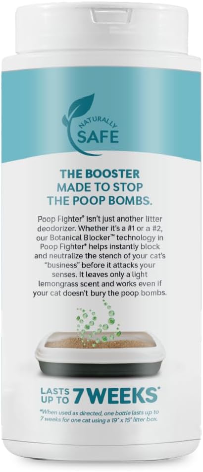 World's Best Cat Litter, Boosters Poop Fighter, 18 oz Canister, Pack of 2
