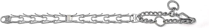 Herm Sprenger Chrome Plated Steel Training Prong Collar with Quick Release Snap for Dogs (25in (63cm) x 4mm) (Neck Size Up to 21 inches)