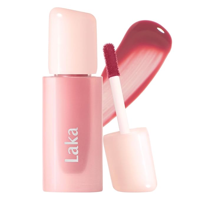 Laka Popping Balloon Lip Stain, 4.5g/0.15oz, Glossy Plumping Lip Tint, Moisturizing, Non-Sticky Texture for All-Day Hydration, Vegan, K-Beauty (#503 Sparkling)