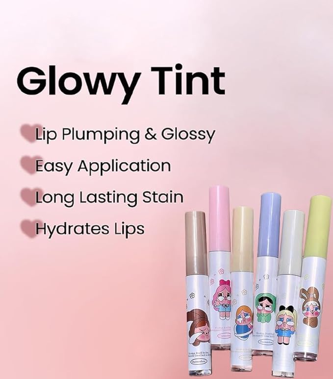 6Pcs Hydrating Lip Gloss Set, High Shine Glass Finish Korean Lip Glaze, Glowy Tint | Lip-Plumping, Naturally Moisturizing, Lightweight, Glow-Boosting Water Mirror Liquid Lipstick,Natural Makeup