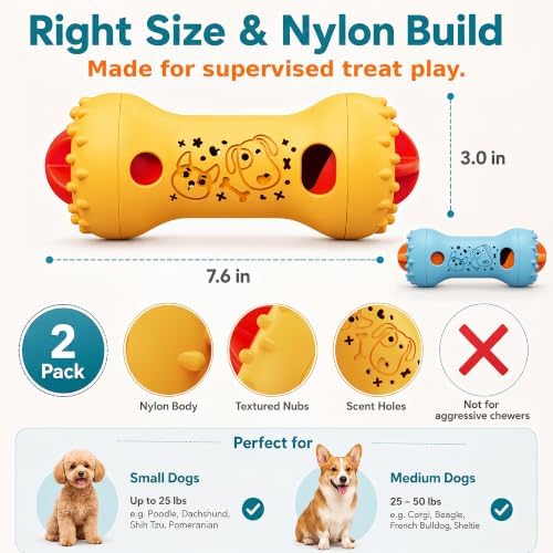 FOXMM Interactive Treat Dispensing Dog Toys, Adjustable Dog Puzzle Toy