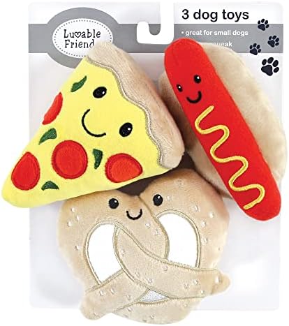 Luvable Friends Unisex Baby Squeaky Plush Dog Toy With Rope