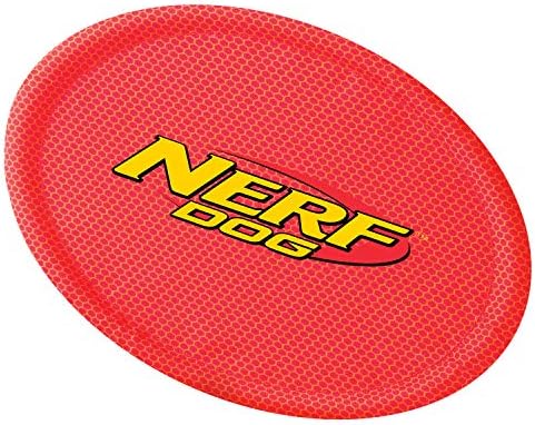 Nerf Dog Nylon Flyer Dog Toy, Flying Disc,Lightweight,Durable & Water Resistant,Great for Beach & Pool,9 in Diameter,for Medium/Large Breeds,2 Count,Orange & Red (8959), 9 in Nylon Flyer (Pack of 12)