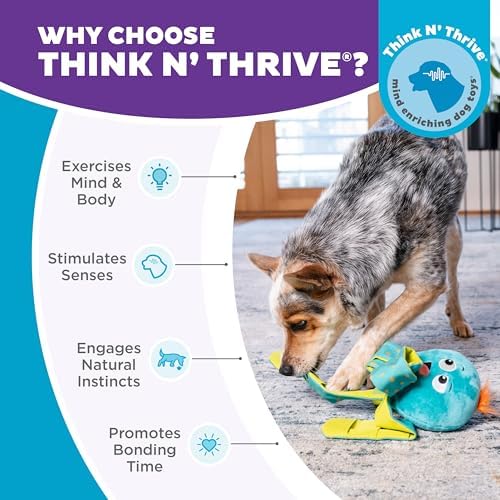 Outward Hound Nina Ottosson Silly Legz Octopus Dog Toy Treat Puzzle, 13.8" | Roll-Up Legs, 15 Hidden Treat Pockets, Plush Floppy Body, Squeaker in Head, Interactive Snuffle & Seek, Dogs & Puppies