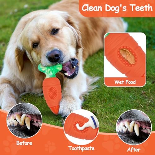 BoYoYo Tough Dog Toys for Aggressive Chewers with Squeaky, Indestructible Dog Chew Toys for Medium and Large Breeds to Keep Them Busy, Interactive Durable Dog Toy