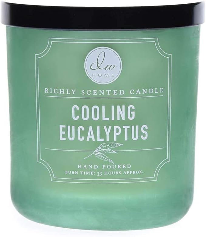 DW Home Cooling Eucalyptus Scented Candle for Home, 9 oz, 8.8 oz Candle Jar, Up to 33H Burn Time, Luxury Scented Candle for Relaxation, Gifting, Home Decor