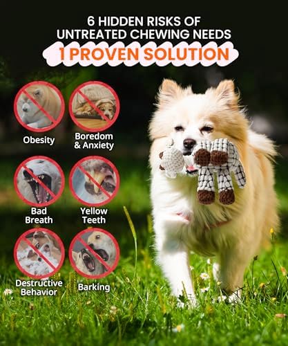 Squeaky Plush Sheep Dog Toy, Stuffed Animal Chew Toy for Small Dogs