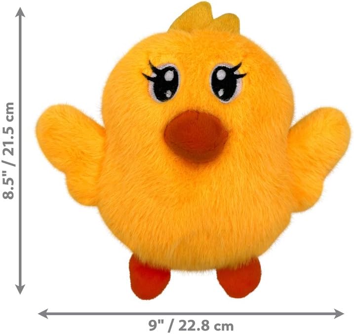 KONG Spring Snuzzles Kiddos Chick Dog Toy – Soft & Plush Squeaky Toy for Small Dogs