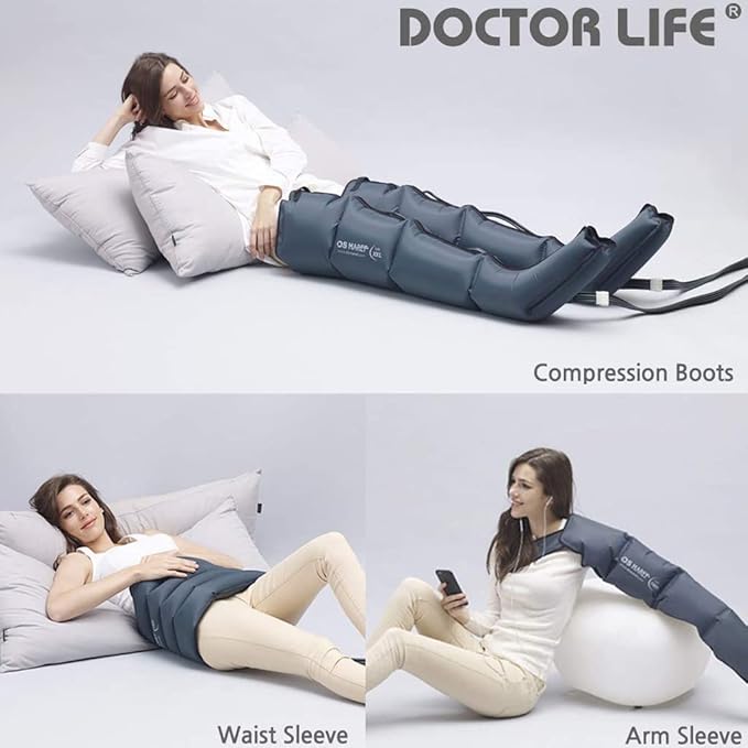 DOCTOR LIFE Full Body Recovery System (FSA HSA Approved), Sequential Air Compression Device, Foot and Leg Recovery Boots, Arm and Waist, Improved Blood Circulation and Fast Recovery (SP-2000, XL)