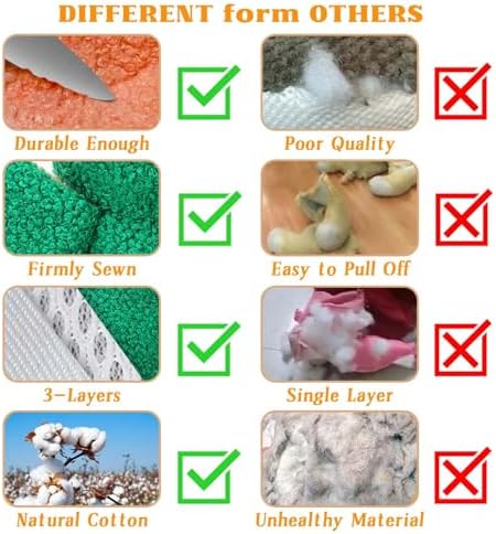 3-Layered Stuffed Dog Toys for Medium Large Dogs, Large Plush Squeaky Dog Toys to Keep Them Busy for Small Medium Large Breed, Cute Animals Puppy Teething Chew Toys - Dinosaur L