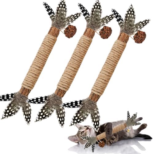 Cat Chew Toys Silvervine Sticks Dental Treat Feather 3Pack Indoor