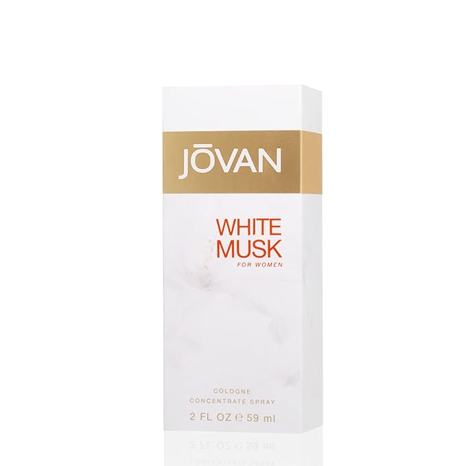 Jovan White Musk for Women Eau de Cologne Spray 2 fl oz (Pack of 1), Perfume for Women, Notes of Jasmine, Musk, and Amber, Women's Fragrance, Long Lasting, Everyday Fragrance, Travel Size