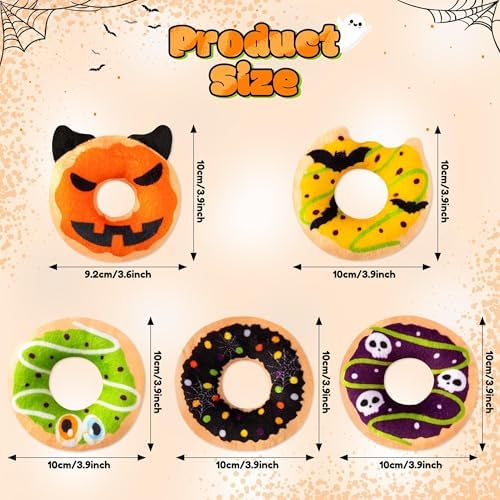 L1rabe Halloween Donut Catnip Stuffed Toys for Cats, Gift for Kitten Lovers