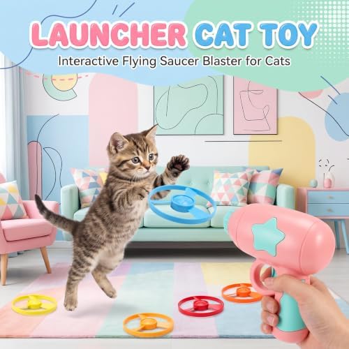 12PCS Cat Fetch Launcher Flying Propellers