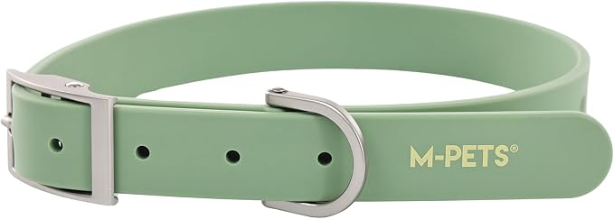 M-PETS Bond NFC Dog Collar – Waterproof Silicone Smart Collar with NFC Tag, Adjustable, No Battery Required – Multiple Sizes & Colors (Green, XL)