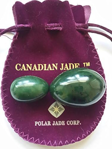 2-PCS Undrilled Nephrite Jade Stone Eggs Set – Medium & Small Sizes (43 × 30 mm & 35 × 25 mm) | 100% Natural Jade, Hand-Polished with Certificates & Velvet Pouches | Polar Jade